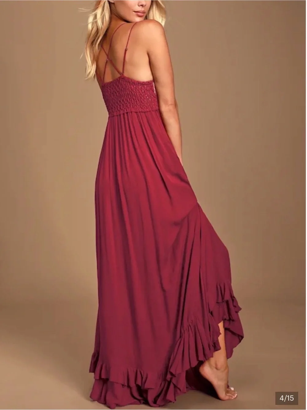 Free People Adella Lace Top Maxi Dress